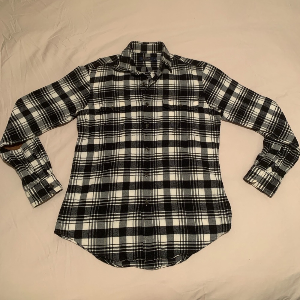 Polo Ralph Lauren Flannel with Elbow Patches Men Size Small
